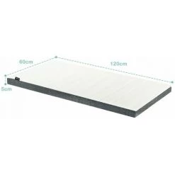 COSTWAY Matelas En Mousse Enfant 120x60cm Avec Housse Extérieure Amovible Et Lavable - Matelas Portable Avec Sac -Epaisseur De 5cm -Lit enfant Soldes Boutique 18615627 5