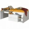 PARISOT KIM Lit Combiné Enfant Contemporain Décor Chene Silex Et Blanc - L 90 X L 190 Ou 200 Cm