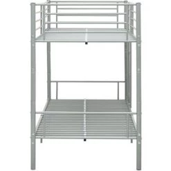 VidaXL Lit Superposé Métal 90x200 Cm Gris - Gris -Lit enfant Soldes Boutique 18764259 4