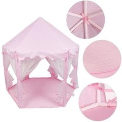 OOBEST Tente Pliable Portative De Jeu Pour Enfants Princesse Pop Up Chateau Filles Jouet Tente (Rose) Pour Maison Plage, Etc 8 OOBEST Tente Pliable Portative De Jeu Pour Enfants Princesse Pop Up Chateau Filles Jouet Tente (Rose) Pour Maison Plage, Etc -Lit enfant Soldes Boutique 20717041 4
