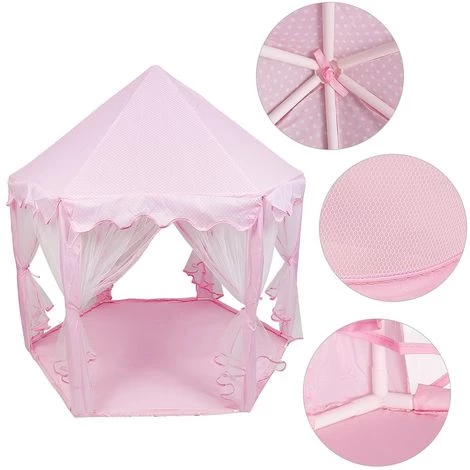 OOBEST Tente Pliable Portative De Jeu Pour Enfants Princesse Pop Up Chateau Filles Jouet Tente (Rose) Pour Maison Plage, Etc 4 OOBEST Tente Pliable Portative De Jeu Pour Enfants Princesse Pop Up Chateau Filles Jouet Tente (Rose) Pour Maison Plage, Etc – Image 4