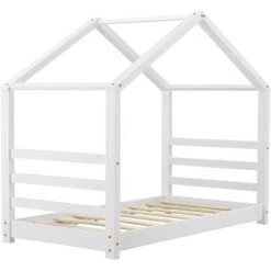 Lit D'enfant Vardø Blanc 146x78x130cm [en.casa] -Lit enfant Soldes Boutique 20889497 4