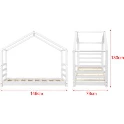 Lit D'enfant Vardø Blanc 146x78x130cm [en.casa] -Lit enfant Soldes Boutique 20889497 5