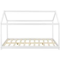 Lit D'Enfant De Forme Maison Cerro Pin 140 X 200 Cm Blanc Mat Laqué [en.casa] -Lit enfant Soldes Boutique 21165845 5