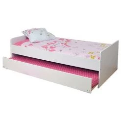 LE QUAI DES AFFAIRES Lit Gigogne FLORENT 90x190 + 2 Sommiers + 1 Tiroir-lit / Blanc/ 193x95x60 -Lit enfant Soldes Boutique 21447506 3