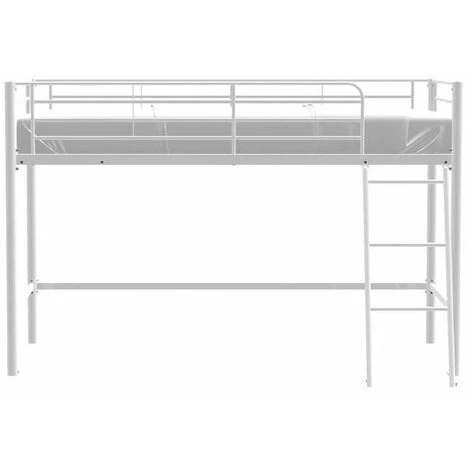 AUTRES Lit Surélevé Enfant En Métal - Blanc - Sommier Inclus - 90 X 190 Cm - MID 2 AUTRES Lit Surélevé Enfant En Métal - Blanc - Sommier Inclus - 90 X 190 Cm - MID – Image 2