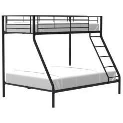AUTRES Lits Superposés En Métal - Noir - Sommiers Inclus - 90/140 X 190 Cm - BRUCE