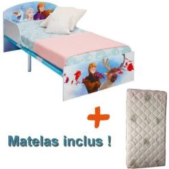 BEBEGAVROCHE Lit Enfant Bois Et Métal La Reine Des Neiges 2 Disney + Matelas - Multicolor