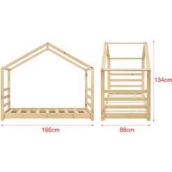 Lit D'enfant Vardø Bois Naturel 166x88x134cm [en.casa] -Lit enfant Soldes Boutique 22814539 5