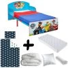 BEBEGAVROCHE Pack Complet Premium Lit Bois Et Metal Pat' Patrouille= Lit+Matelas & Parure+Couette+Oreiller - Bleu