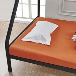 MOBILIER DECO DUAL - Lit Superposé En Métal Noir 90x190 Cm + 140x190 Cm - Noir -Lit enfant Soldes Boutique 23742269 4