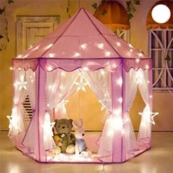 INSMA Tente Enfant Tipi Portable Pliable Princes Princesse Chateau Aire De Jeux Intérieur 140 X 135 Cm -Lit enfant Soldes Boutique 23920386 3