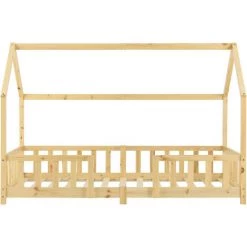 Lit D'Enfant Design Forme Maison Sisimiut Pin 200 X 90 Cm Naturel [en.casa] -Lit enfant Soldes Boutique 23971858 5