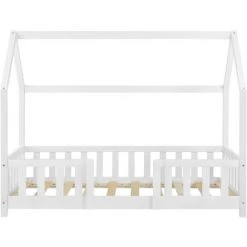 Lit D'Enfant Design Forme Maison Sisimiut Pin 160 X 80 Cm Blanc Mat Laqué [en.casa] -Lit enfant Soldes Boutique 23971871 5