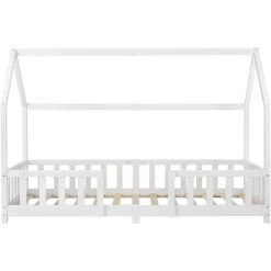 Lit D'Enfant Design Forme Maison Sisimiut Pin 200 X 90 Cm Blanc Mat Laqué [en.casa] -Lit enfant Soldes Boutique 23971880 5