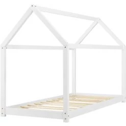 Lit Enfant Design Maison Netstal Pin 140 X 70 Cm Blanc [en.casa] -Lit enfant Soldes Boutique 23972166 5