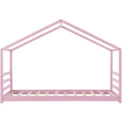 Lit D'enfant Design Maison Vardø Pin 90 X 200 Cm Rose [en.casa] -Lit enfant Soldes Boutique 24115048 5