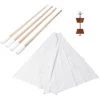 MANTA Tente De Jeu Tente Tipi Enfant Coton Toile Maison Jardin Intérieure Extérieure Blanc Blanc