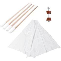 MANTA Tente De Jeu Tente Tipi Enfant Coton Toile Maison Jardin Intérieure Extérieure Blanc Blanc