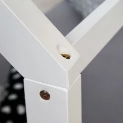 DéCOSHOP26 Lit Cabane Pour Enfant En Forme De Maison En Bois Blanc Avec Sommier à Lattes 80x160 Cm - Or -Lit enfant Soldes Boutique 25440355 4