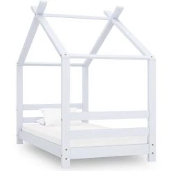 Cadre De Lit D'Enfant Bois De Pin Massif Blanc 70x140 Cm VidaXL