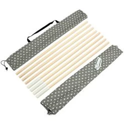 ECD GERMANY Tente De Tipi Teepee Avec Fenêtre Pour Enfants Gris Avec Des étoiles Blanches -Lit enfant Soldes Boutique 25941187 5