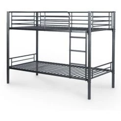 DECO IN PARIS Lit Superposé En Métal Noir 90 X 190 Cm GEMINI - Noir -Lit enfant Soldes Boutique 26097608 3