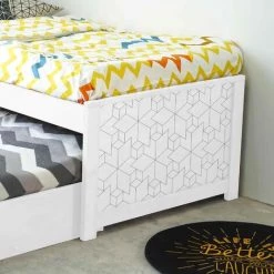 DECO IN PARIS Lit Gigogne Avec Tiroirs En Bois Blanc ENORA 90 X 190 Cm -Lit enfant Soldes Boutique 26097619 4