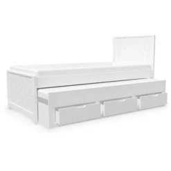 DECO IN PARIS Lit Gigogne Avec Tiroirs En Bois Blanc ENORA 90 X 190 Cm -Lit enfant Soldes Boutique 26097619 5