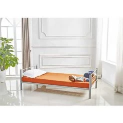 DECO IN PARIS Lit Superposé TWINS En Métal Gris 90 X 190 Cm + Sommiers - Gris -Lit enfant Soldes Boutique 26097680 4