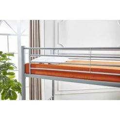 DECO IN PARIS Lit Superposé TWINS En Métal Gris 90 X 190 Cm + Sommiers - Gris -Lit enfant Soldes Boutique 26097680 5