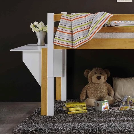 DECO IN PARIS Lit Mezzanine Mi-hauteur 90 X 190 Cm En Bois Et Blanc ARMAND - Blanc 2 DECO IN PARIS Lit Mezzanine Mi-hauteur 90 X 190 Cm En Bois Et Blanc ARMAND - Blanc – Image 2