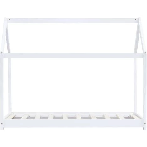 TRUE DEAL Cadre De Lit D'enfant Blanc Bois De Pin Massif 70x140 Cm 3 TRUE DEAL Cadre De Lit D'enfant Blanc Bois De Pin Massif 70x140 Cm – Image 3