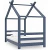 TRUE DEAL Cadre De Lit D'enfant Gris Bois De Pin Massif 70x140 Cm