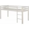 DéCOSHOP26 Lit Mezzanine Mi-hauteur 90x200cm Avec échelle En Bois Blanc - Blante