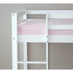 DéCOSHOP26 Lit Mezzanine Mi-hauteur 90x200cm Avec échelle En Bois Blanc - Blante -Lit enfant Soldes Boutique 26977905 5