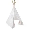 HOMEMAISON Tipi Enfant Pliable étoilé Blanc Hauteur 160 Cm - Blanc