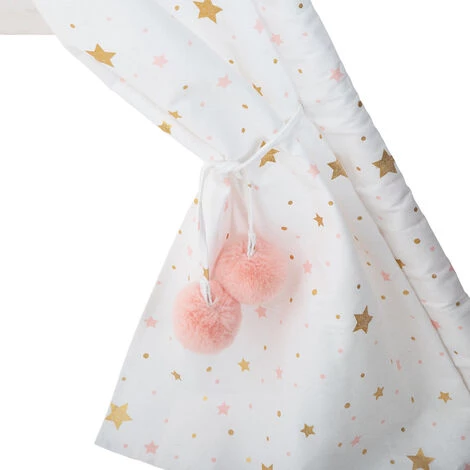 HOMEMAISON Tipi Enfant Pliable étoilé Blanc Hauteur 160 Cm - Blanc 2 HOMEMAISON Tipi Enfant Pliable étoilé Blanc Hauteur 160 Cm - Blanc – Image 2