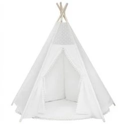 ASUPERMALL Tente Pliante Pour Enfants Boule De Laine De Dentelle Blanche