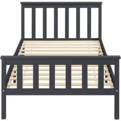 Cadre De Lit En Bois De Pin Breda 90 X 200 Cm Gris Foncé Mat Laqué [en.casa] -Lit enfant Soldes Boutique 27571736 5
