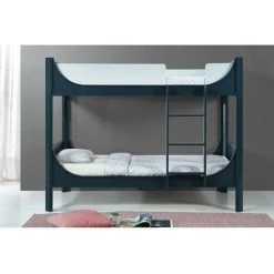 DECO IN PARIS Lit Superposé Enfant En Bois Bleu THIMEO 90 X 190 Cm - Bleu -Lit enfant Soldes Boutique 28222847 3
