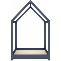 ASUPERMALL Cadre De Lit D'enfant Gris Bois De Pin Massif 80x160 Cm -Lit enfant Soldes Boutique 29104737 4