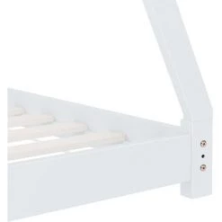 ASUPERMALL Cadre De Lit D'enfant Blanc Bois De Pin Massif 90 X 200 Cm -Lit enfant Soldes Boutique 29104745 4