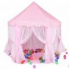 OOBEST Tente De Jeu Enfant, Tente De Jeu, Avec Filet,Tente Princesse Château De Intérieur & Extérieur, Pour 3 Enfants Maximum, 140 X 120 X 135 Cm, Rose