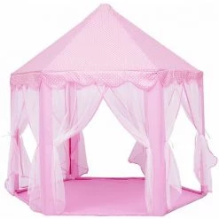OOBEST Tente De Jeu Enfant, Tente De Jeu, Avec Filet,Tente Princesse Château De Intérieur & Extérieur, Pour 3 Enfants Maximum, 140 X 120 X 135 Cm, Rose -Lit enfant Soldes Boutique 29195571 4