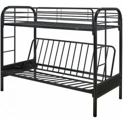 HABITAT ET JARDIN Lit Mezzanine "POLO" - 90 X 190 Cm - Noir