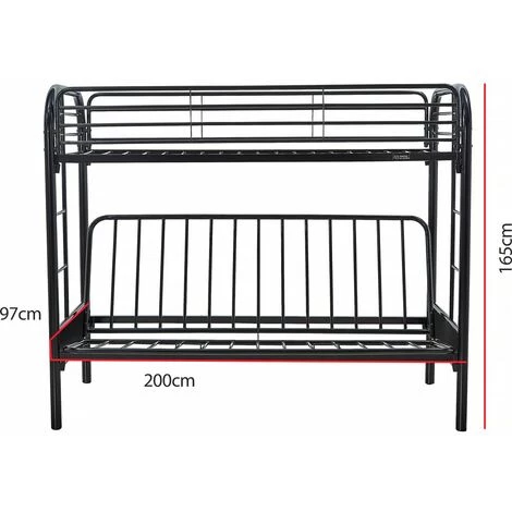 HABITAT ET JARDIN Lit Mezzanine "POLO" - 90 X 190 Cm - Noir 3 HABITAT ET JARDIN Lit Mezzanine "POLO" - 90 X 190 Cm - Noir – Image 3