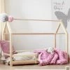 IDMARKET Lit Cabane Enfant 90 X 190 CM NESSI Bois Avec Sommier Et Barrières