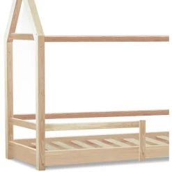 IDMARKET Lit Cabane Enfant 90 X 190 CM NESSI Bois Avec Sommier Et Barrières -Lit enfant Soldes Boutique 31120874 3