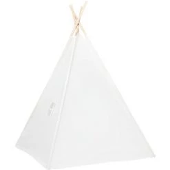 VidaXL Tente Tipi D'enfants Avec Sac Peau De Pêche Blanc 120x120x150cm - Blanc -Lit enfant Soldes Boutique 31457615 4